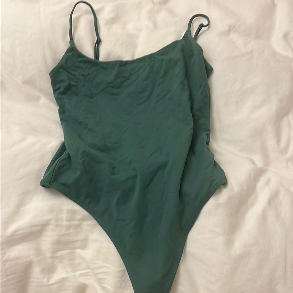 green aritzia body suit